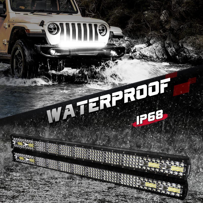 OFFROADTOWN 30inch 496W LED Light Bar Quad Row LED Driving Lights Spot Flood Combo Beam Off Road Bumper Light for Truck Pickup SUV Bronco UTV Can-Am - Image 5